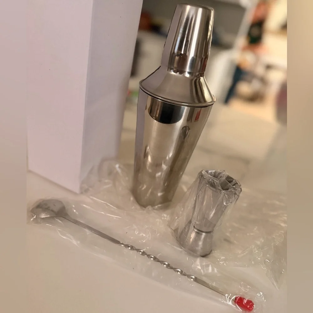 Stainless Steel Cocktail Shaker Set - Silver